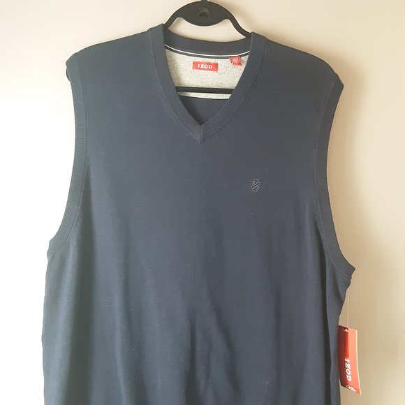 Izod Men's Navy Blue 100% Cotton Vest New! Size XL Tall - Picture 3 of 16